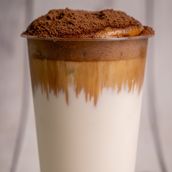 Iced Milgano (Dalgano Coffee Cream Topped With Milo Powder)