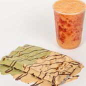 Offering Pistachio Waffle, Kinder and Awar Qalb Juice