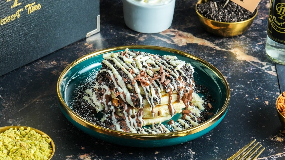 Cookies and Cream Pancake Stack