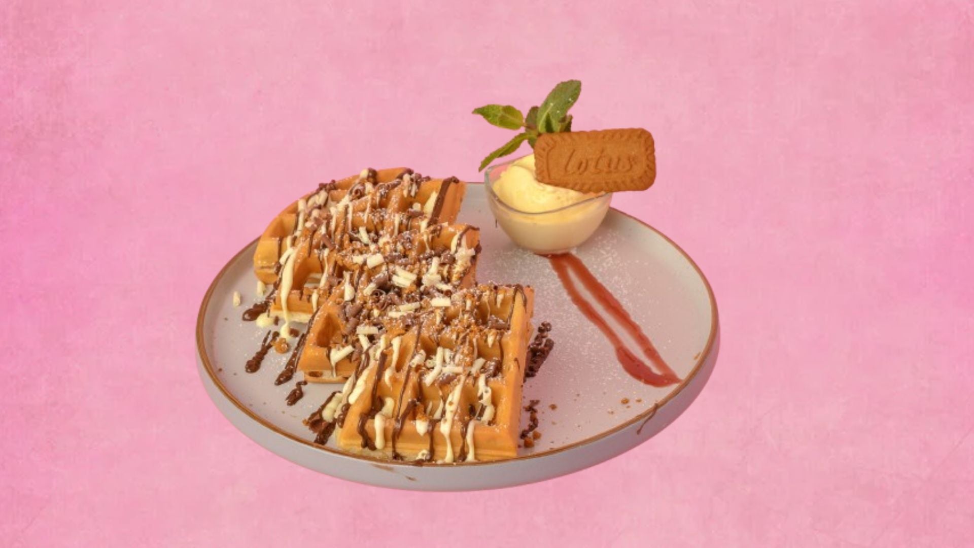 Lotus Biscoff Waffle + 1 Scoop Vanilla Gelato
