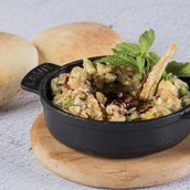 Baba Ghanoush Served With Arabic Bread