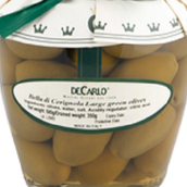 Decarlo Large Whole Green Olives 580 Gr