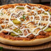 Chicken Shawarma, Cheese & Muhammara Manousheh