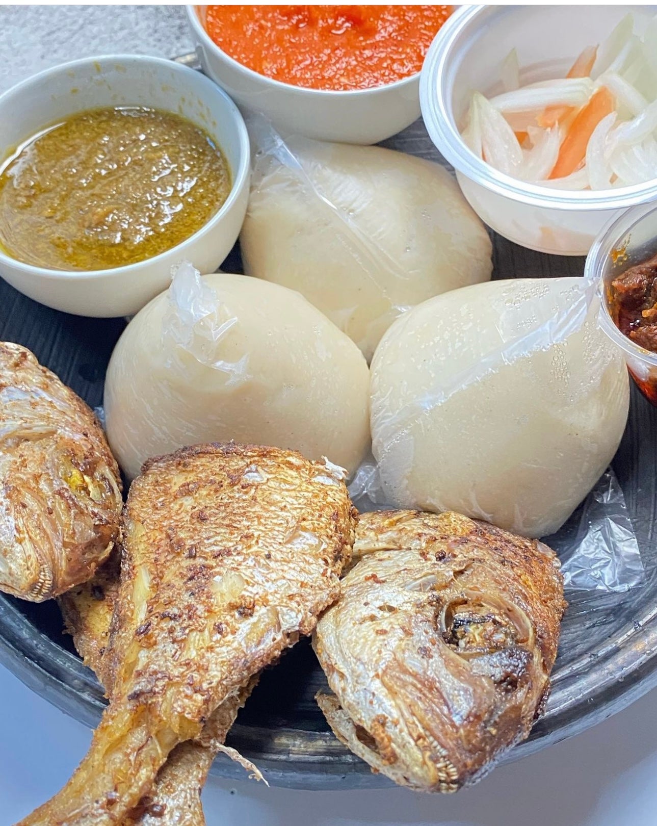 Banku and fried fish