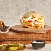 Potato sandwich with egg
