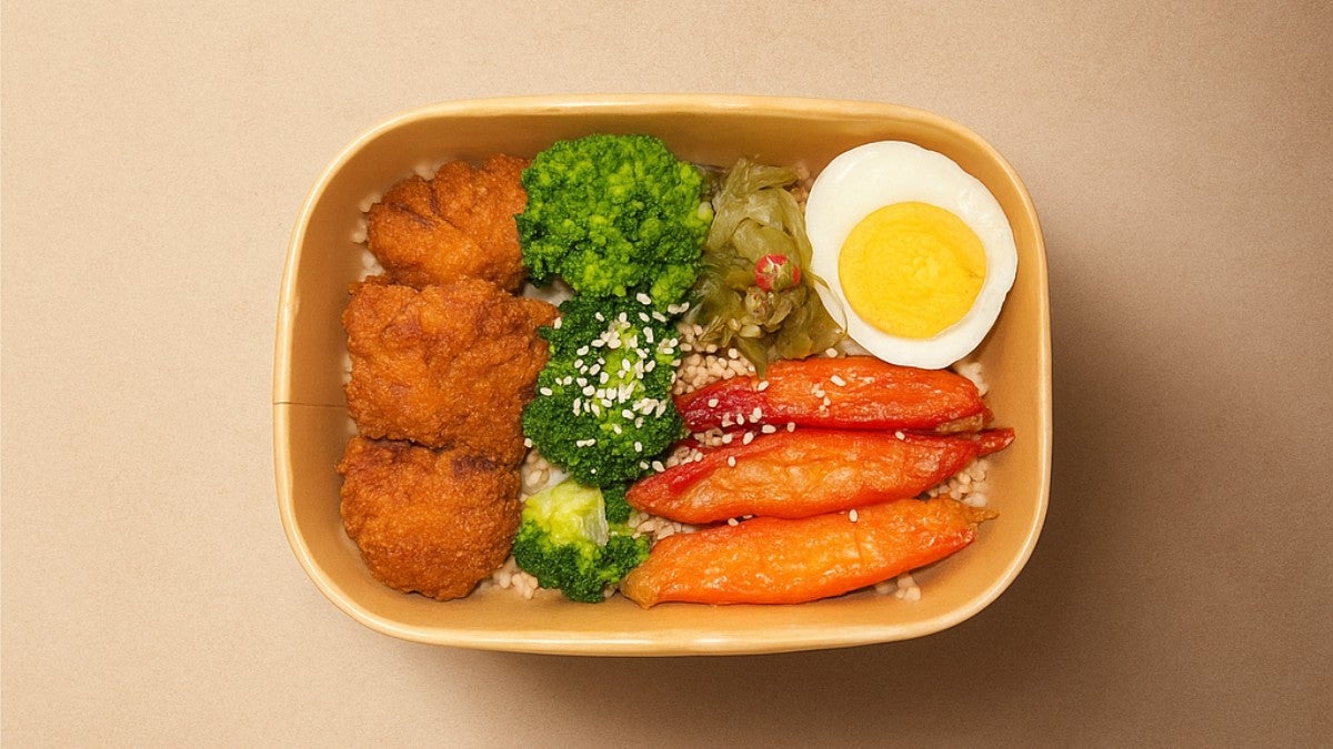 Fried Chicken & Fried Crab leg  Bento Rice Box 炸鸡炸蟹柳便当
