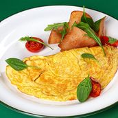 Cheese Omelette With Slice Of Turkey