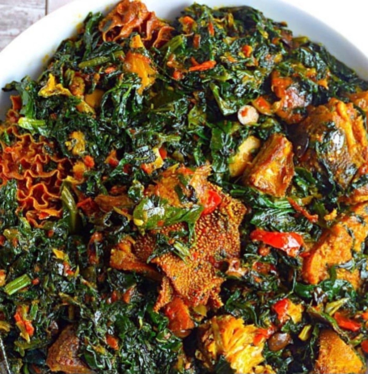 Eforiro soup with fish