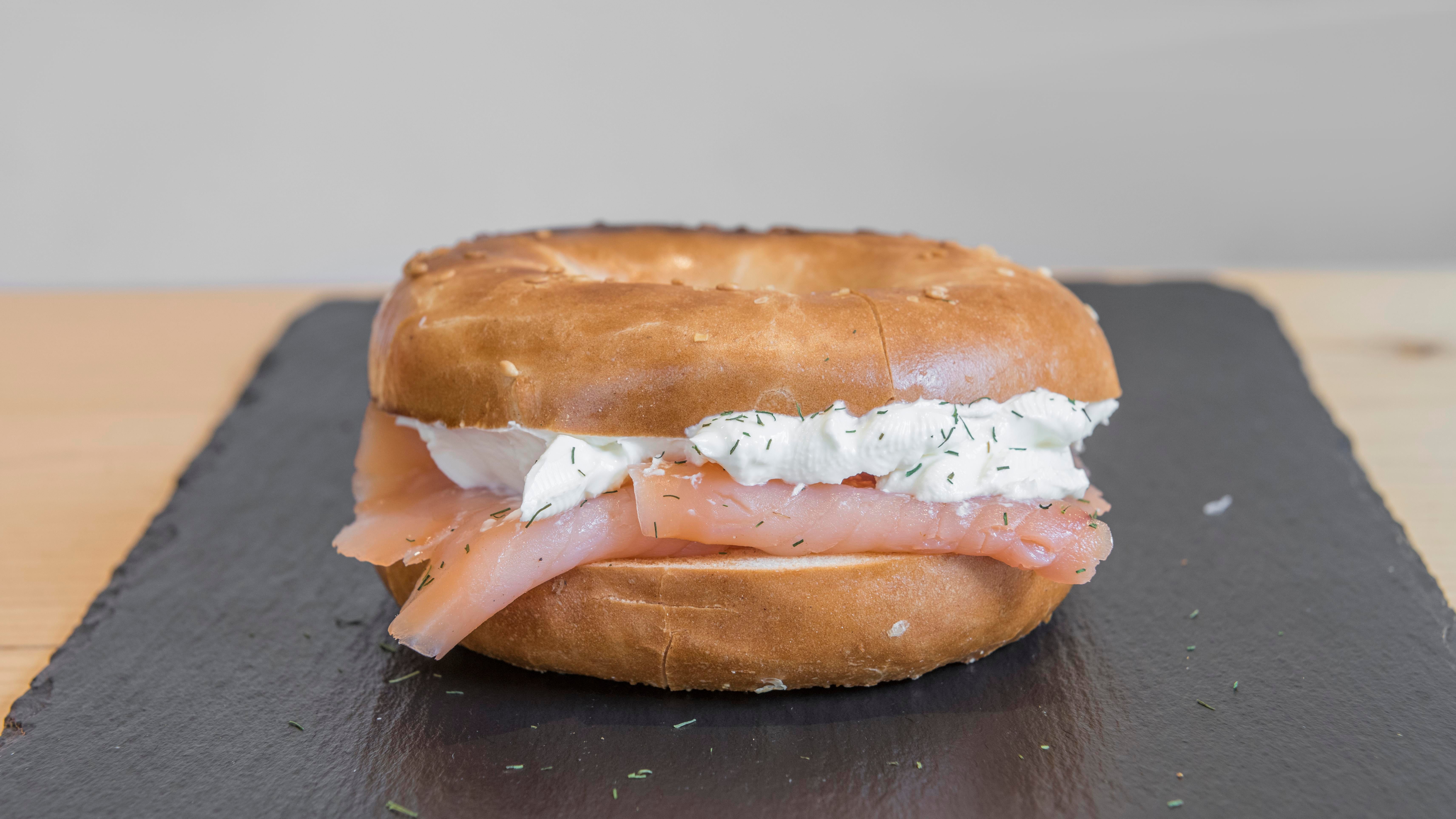 Salmon and Cream Cheese Bagel
