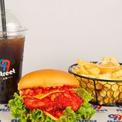 Fried Cheetos Chicken Burger Meal