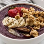 Premium acai bowl with berries