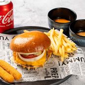 The Classic Deluxe Beef Burger Combo 
