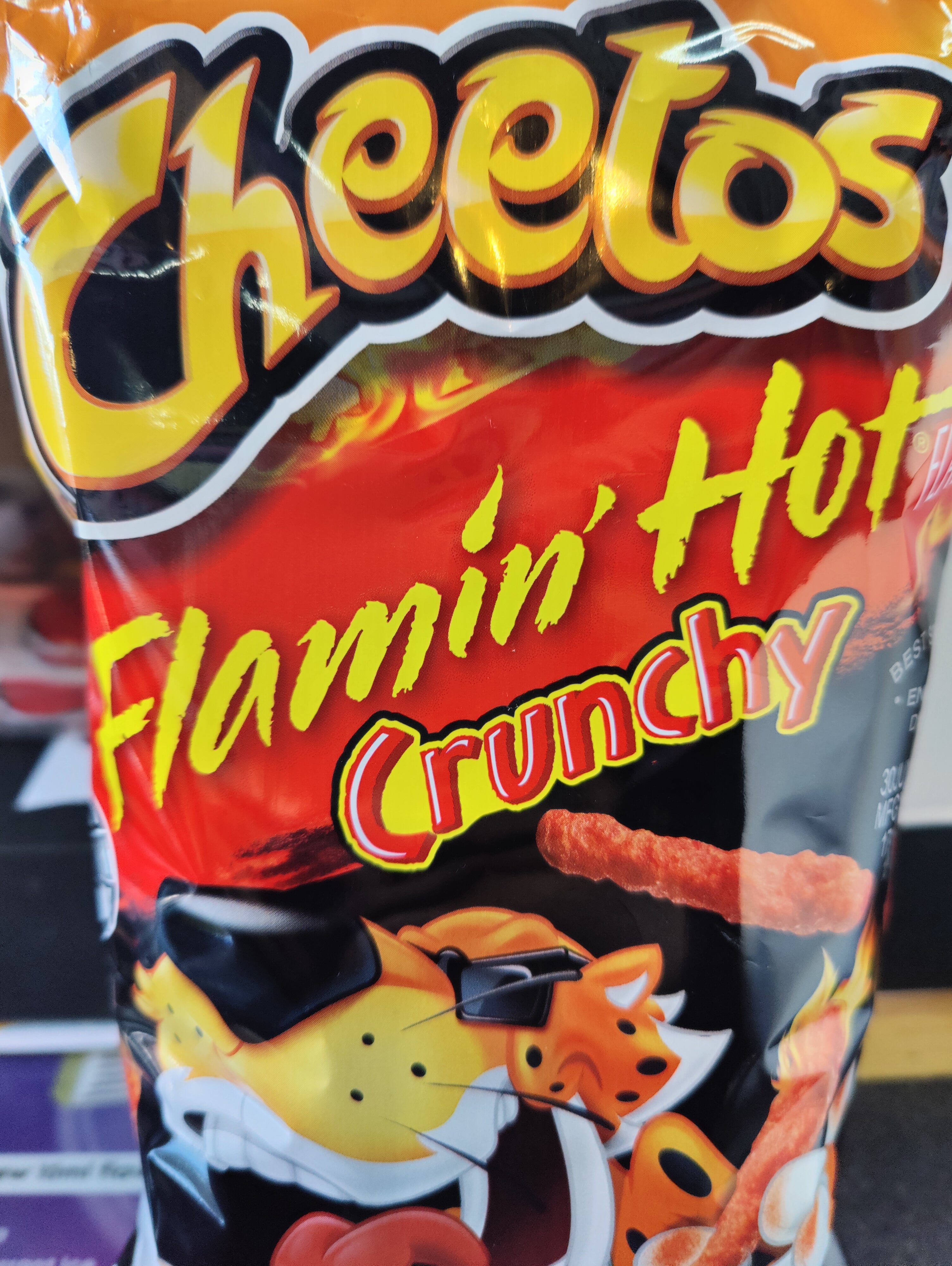 Cheetos Flaming hot crunchy