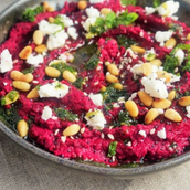 Beetroot Pistachio Pomegranate hummus