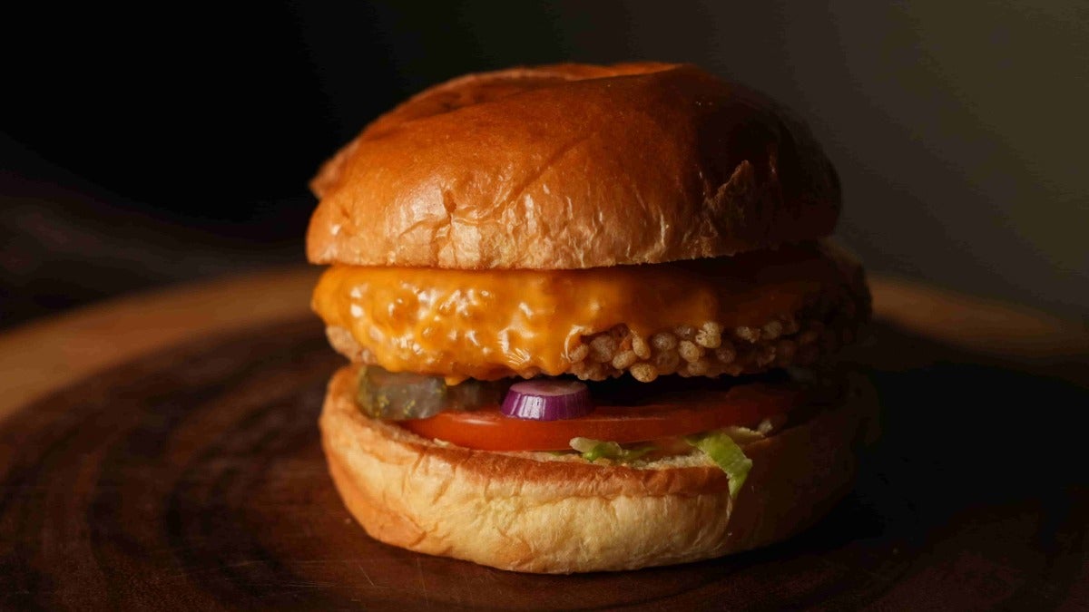 Cheese chicken burger