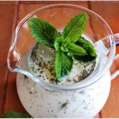A Liter Of Fresh Milk With Mint