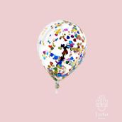 colored confetti Helium Balloon