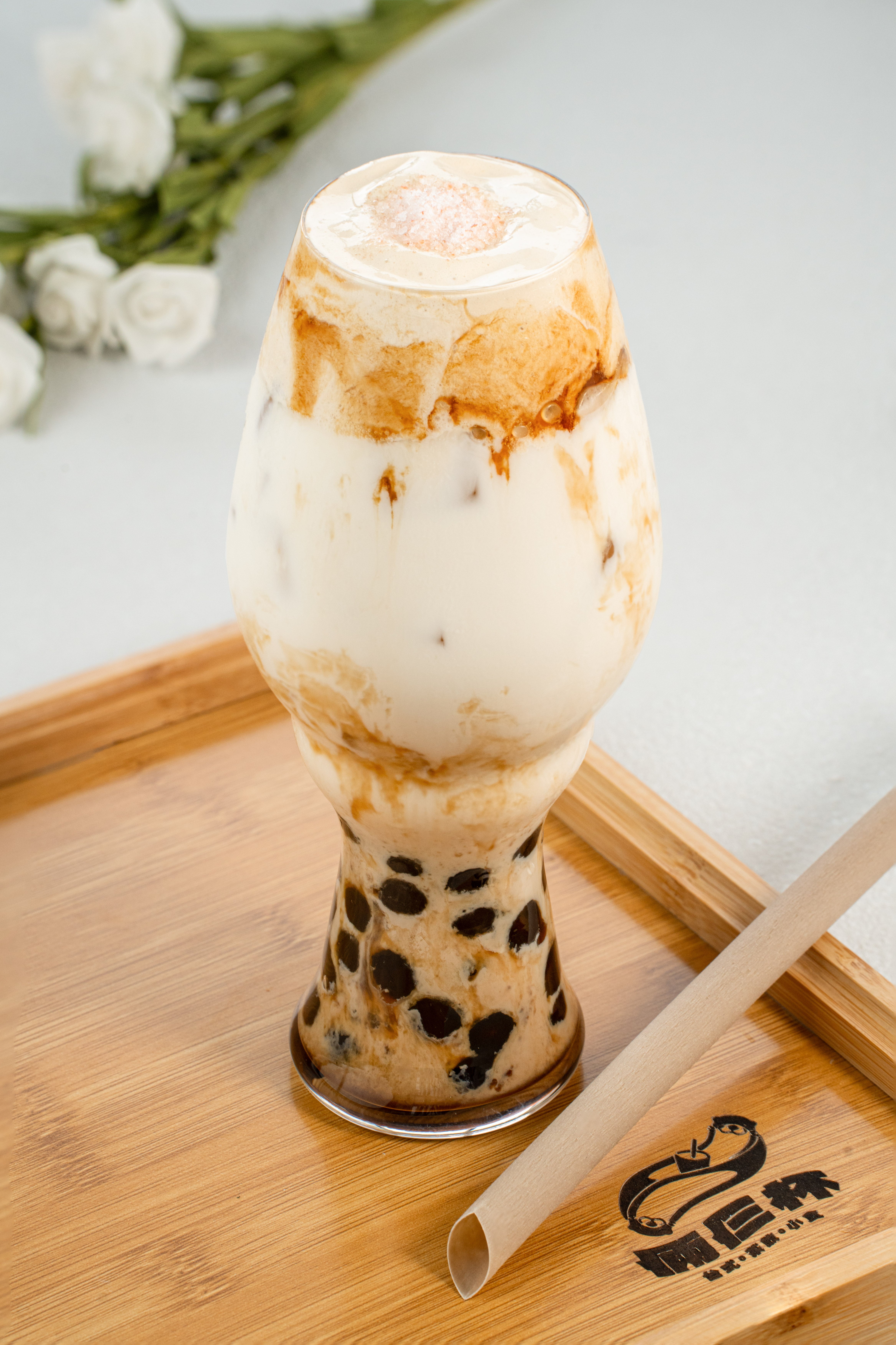 Brown Sugar Boba Fresh Milk with Rock Salt - 黑糖珍珠岩鹽厚鮮奶