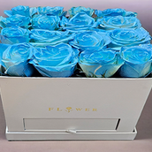 White Box With Blue Roses