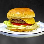 Grilled Beef Burger On Charcoal