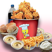 8 Pieces Of Broasted With French Fries And Crushed Chickpeas