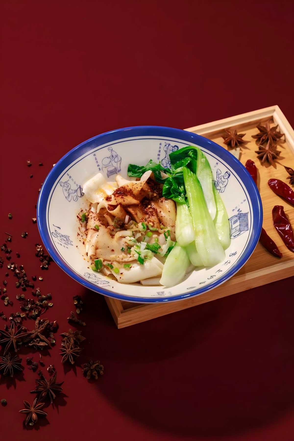 Vegetarian Noodles with Chili Oil 素菜油泼面