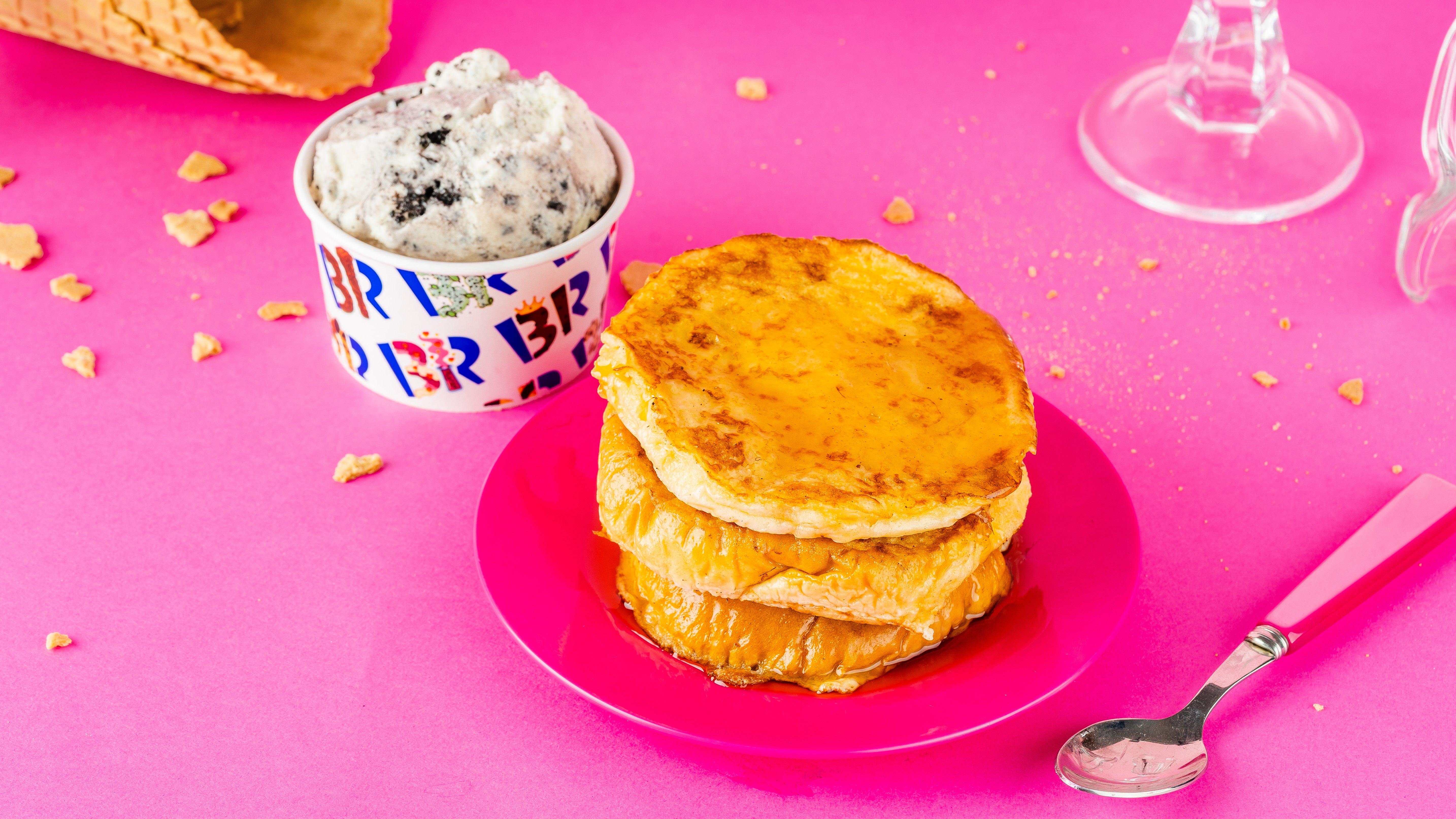 Brioche French Toast with Baskin Robbins Ice Cream