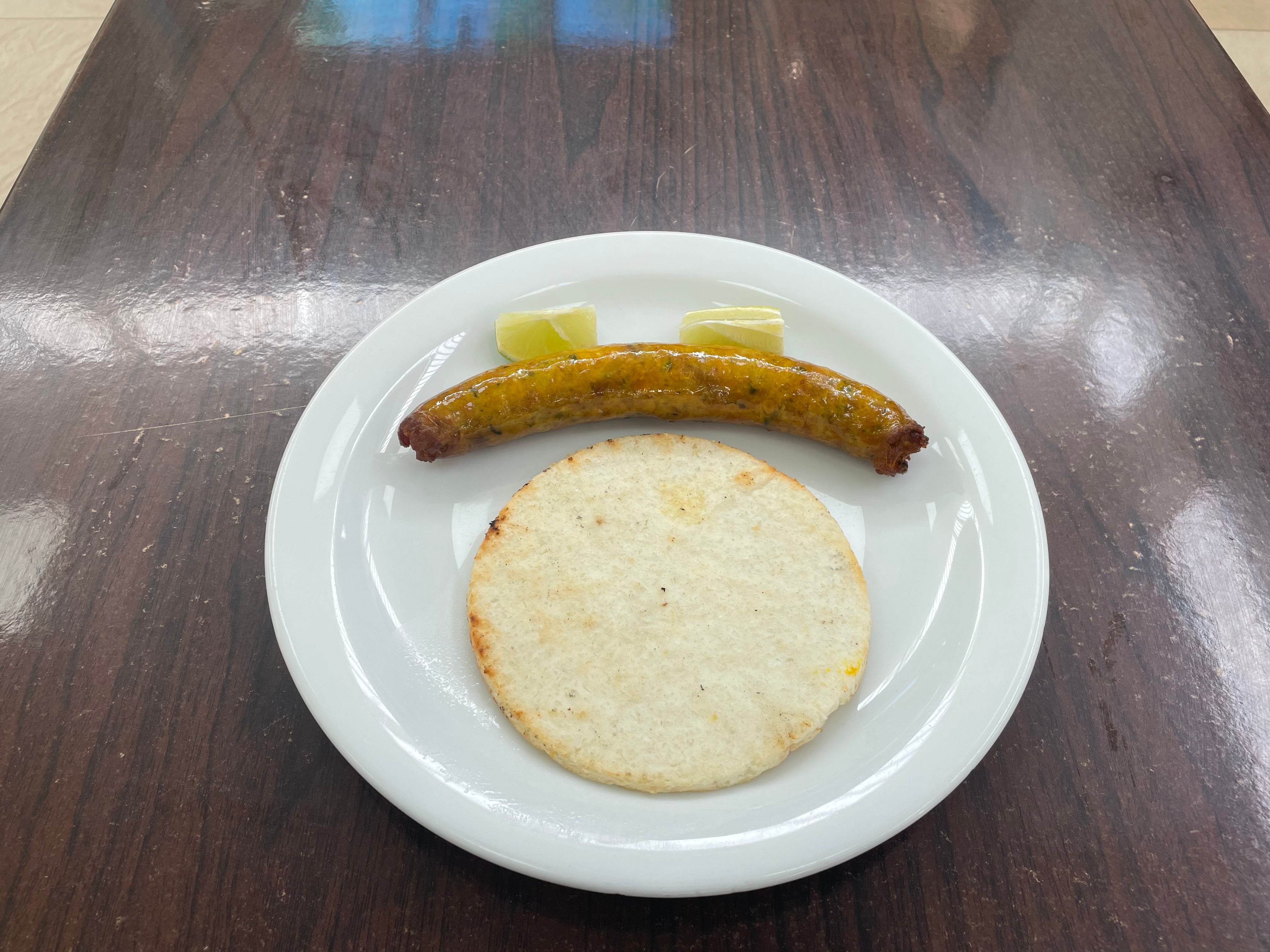 Arepa con Chorizo (Cornbread with Colombian Pork Sausage)