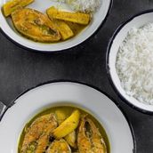 Special Helsha Curry With White Rice