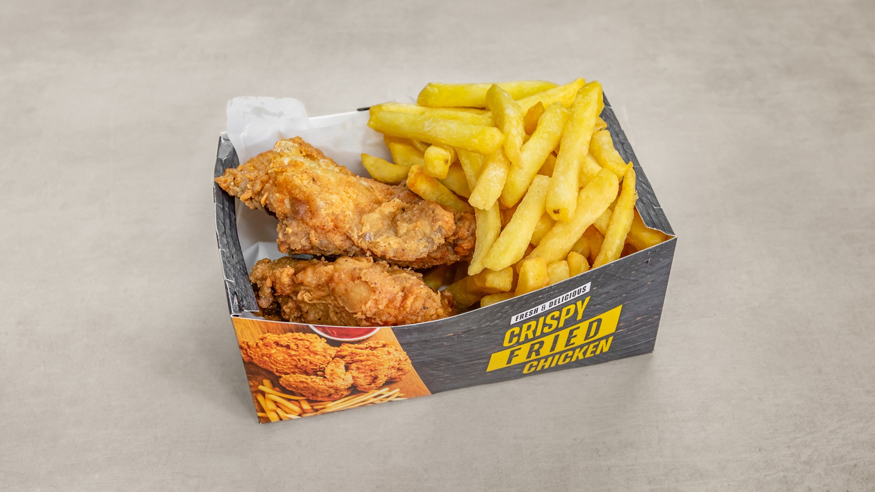 2 Pieces Chicken, Chips, and a Drink
