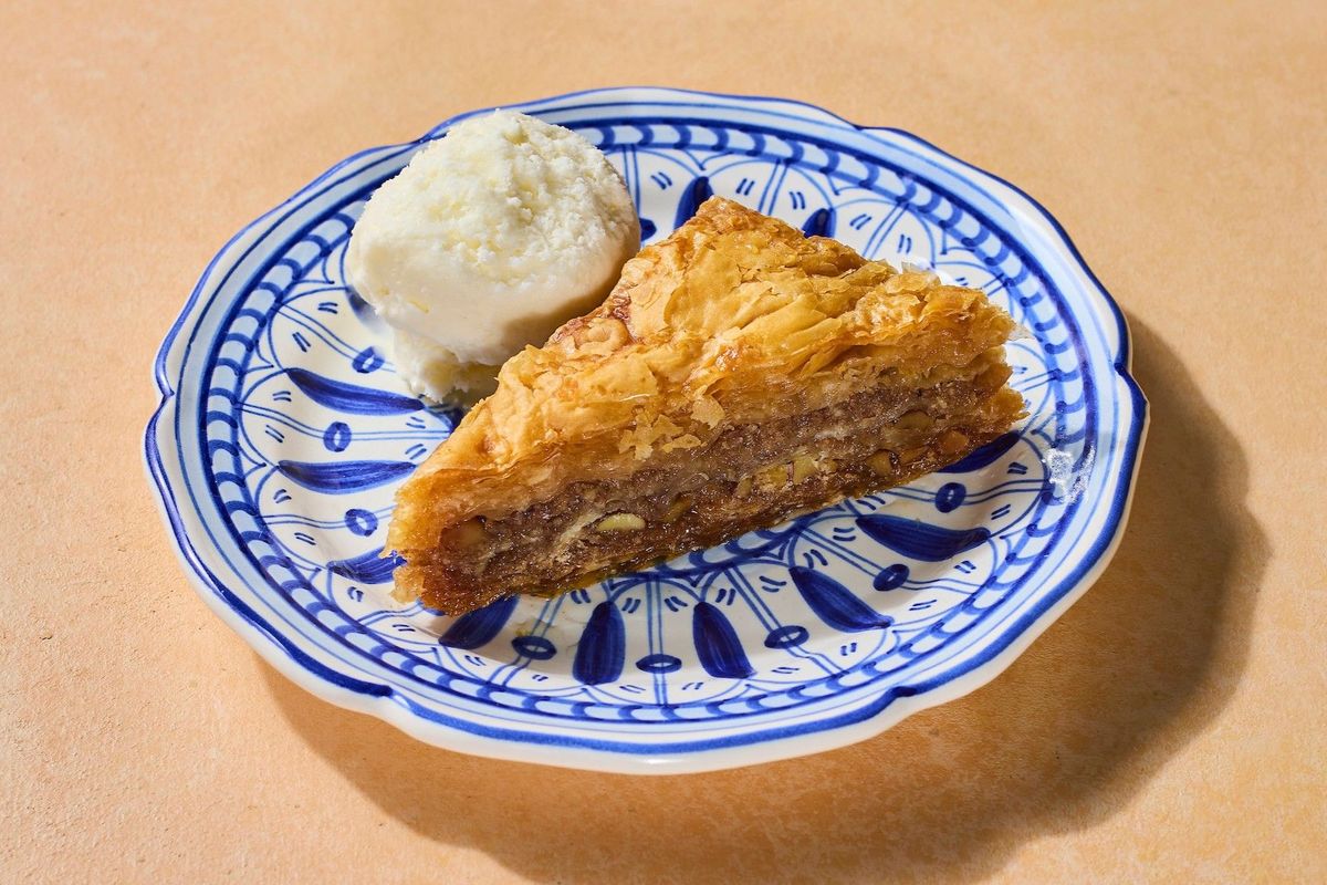 WALNUT BAKLAVA WITH ICE CREAM