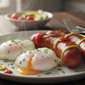 Poached Egg with Hotdog