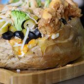 baked potato with Fried Shrimp