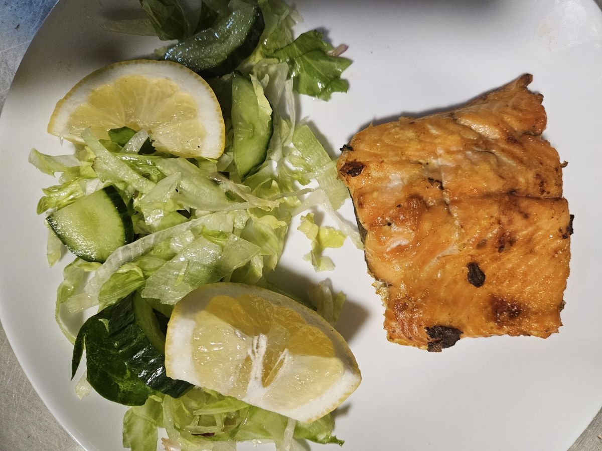 Salmon Fish with Pasta