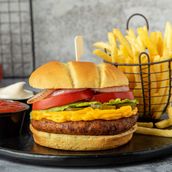 American Beef Burger With Fries