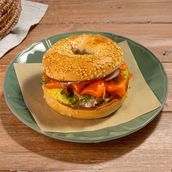 Rustic Salmon & Herb Bagel