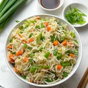 Vegetables Fried Rice With Paneer Chili Gravy