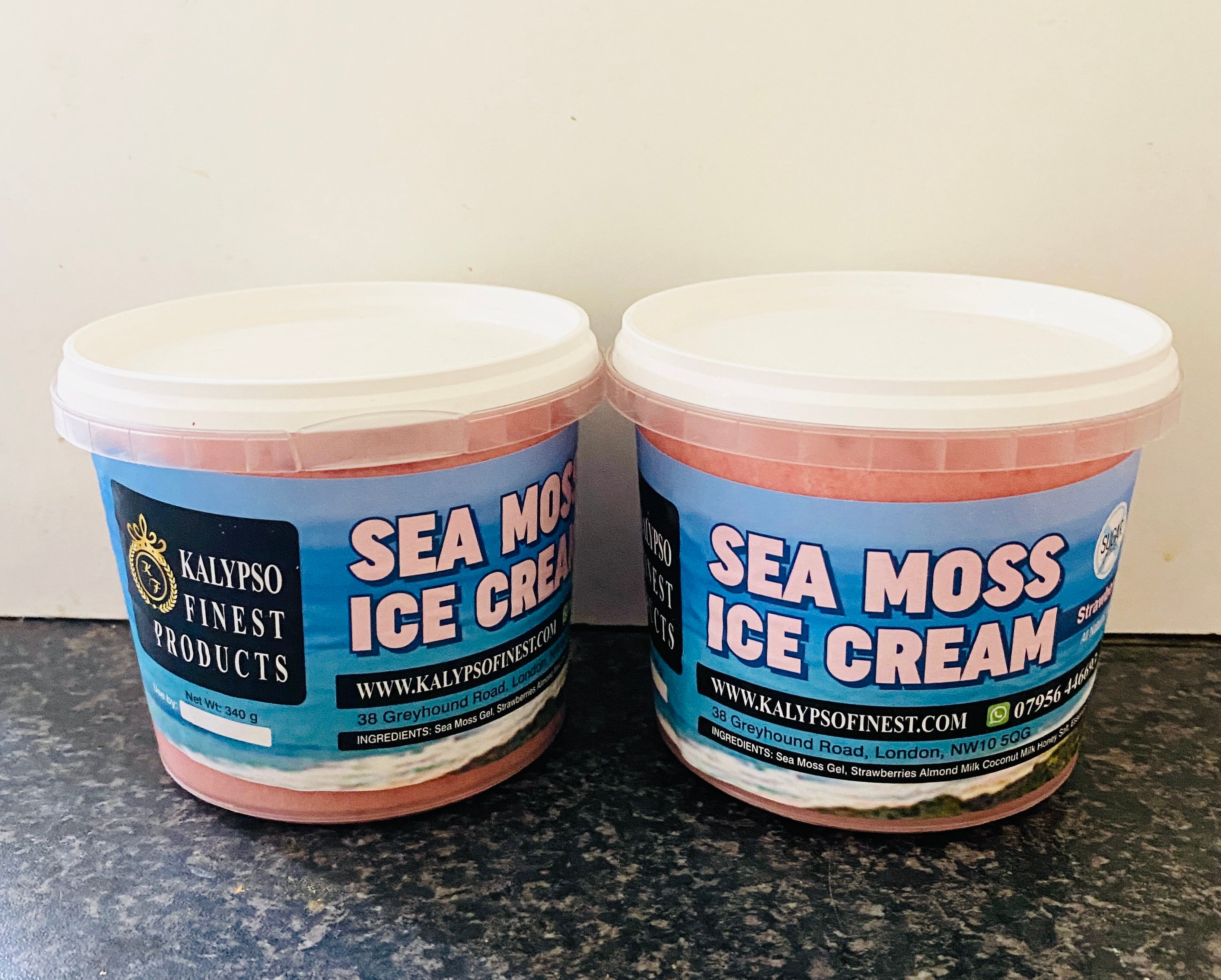 Strawberry sea moss ice cream