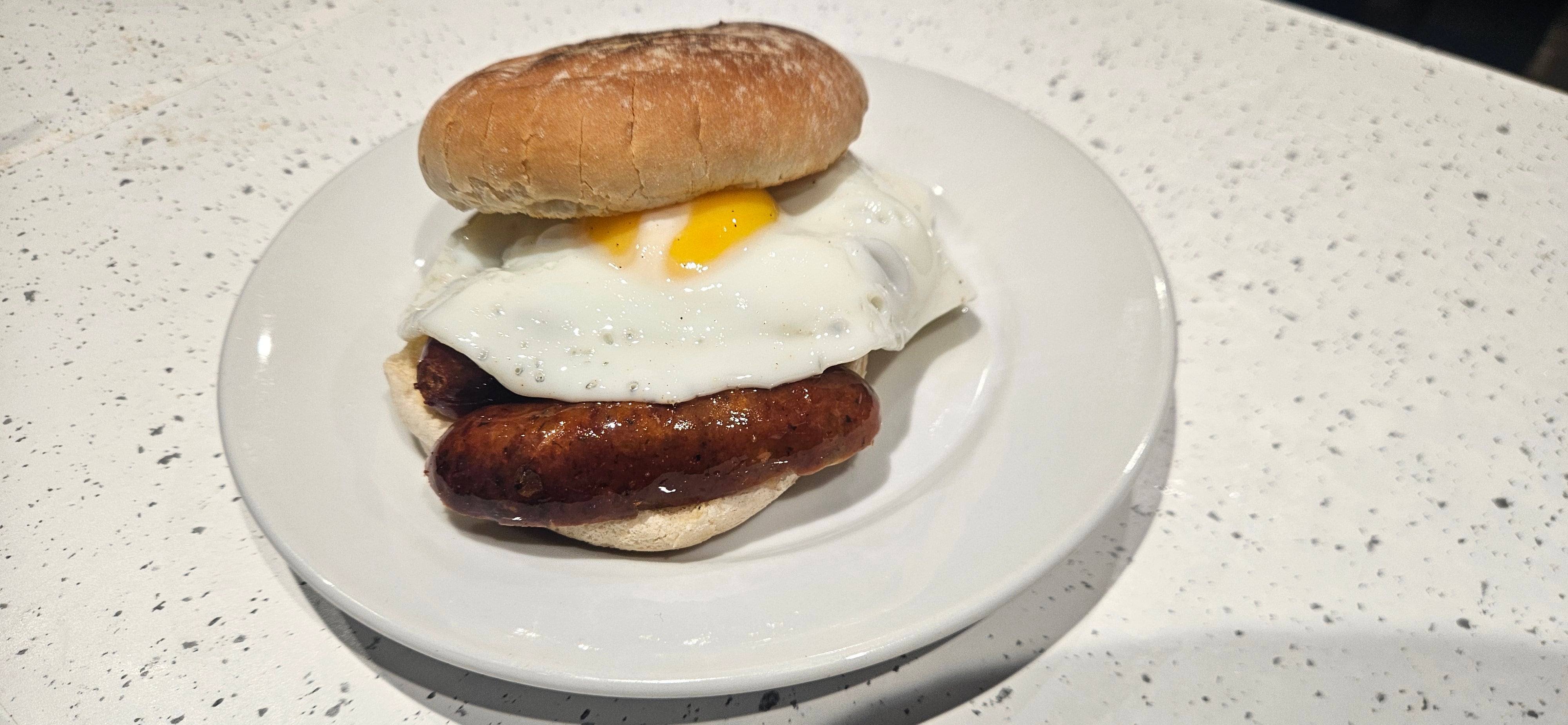 Cumberland Sausage and Egg Bap or Sandwich