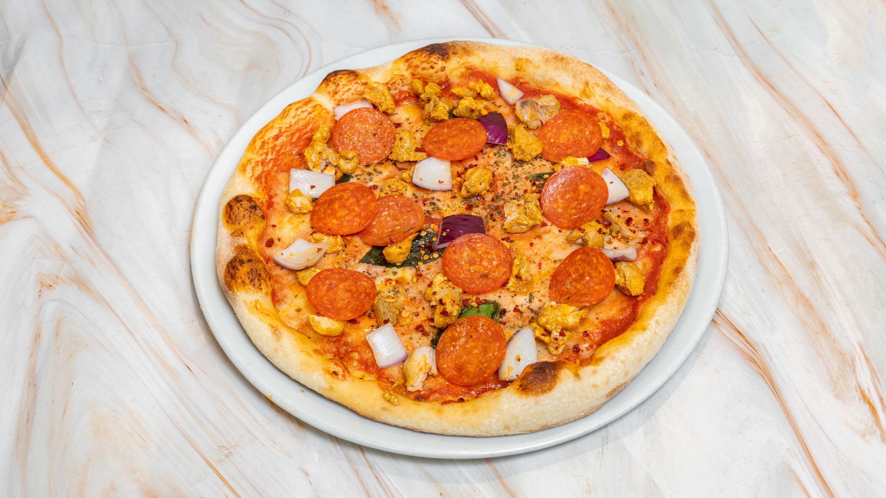Pepperoni and Spicy Chicken