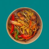 Pancit Guisado - Chicken Noodles (Rice, Ice Tea / Soft Drink)