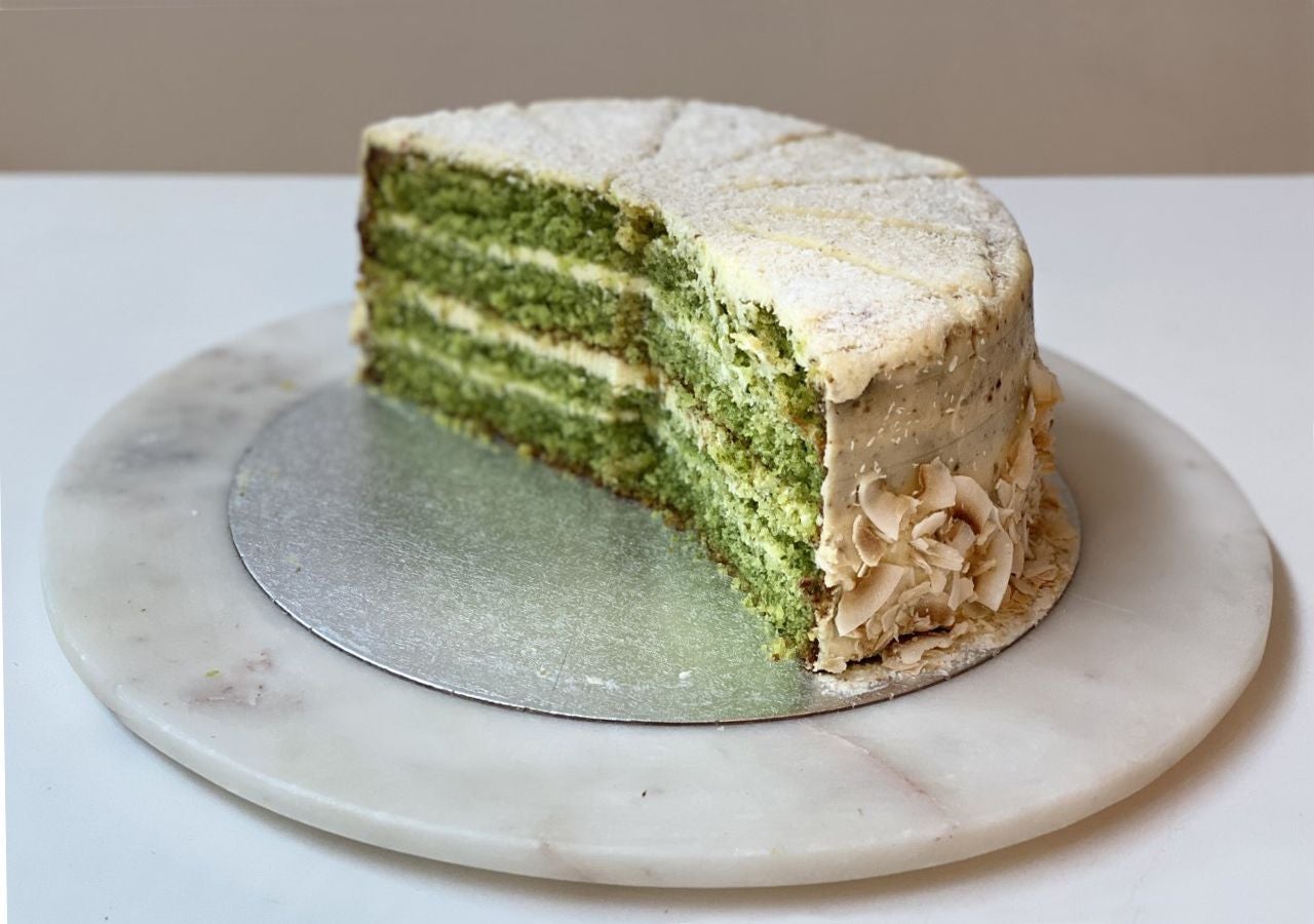 Spinach & coconut cake (Slice)