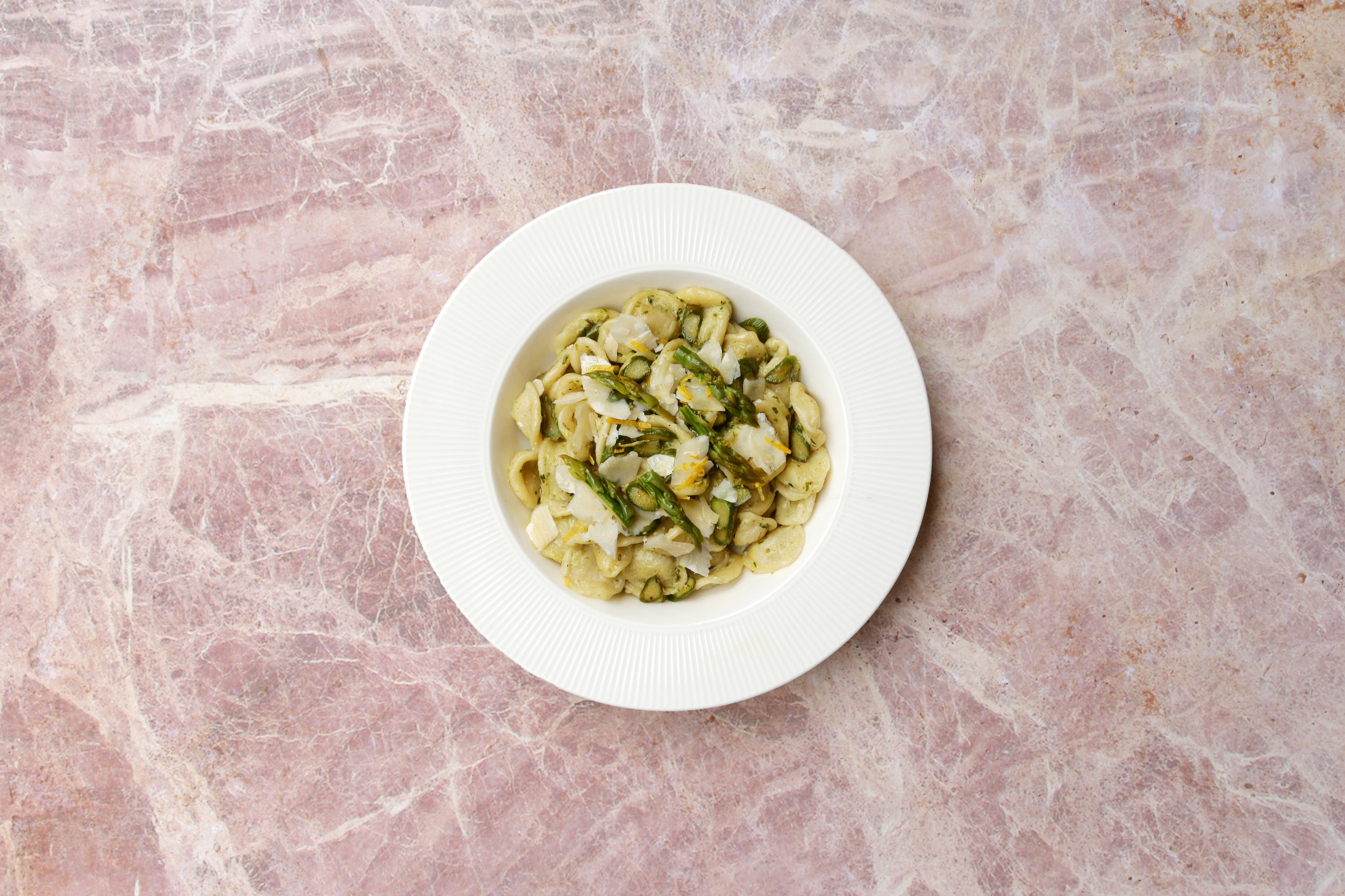 Asparagus and Spinach Cream Orecchiette