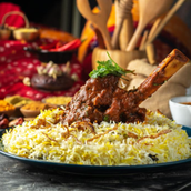 Lamb Shank With Biryani Rice