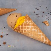 Two Scoops Of Gelato Waffle Cone