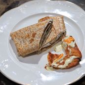 Labneh and thyme sandwich with potatoes