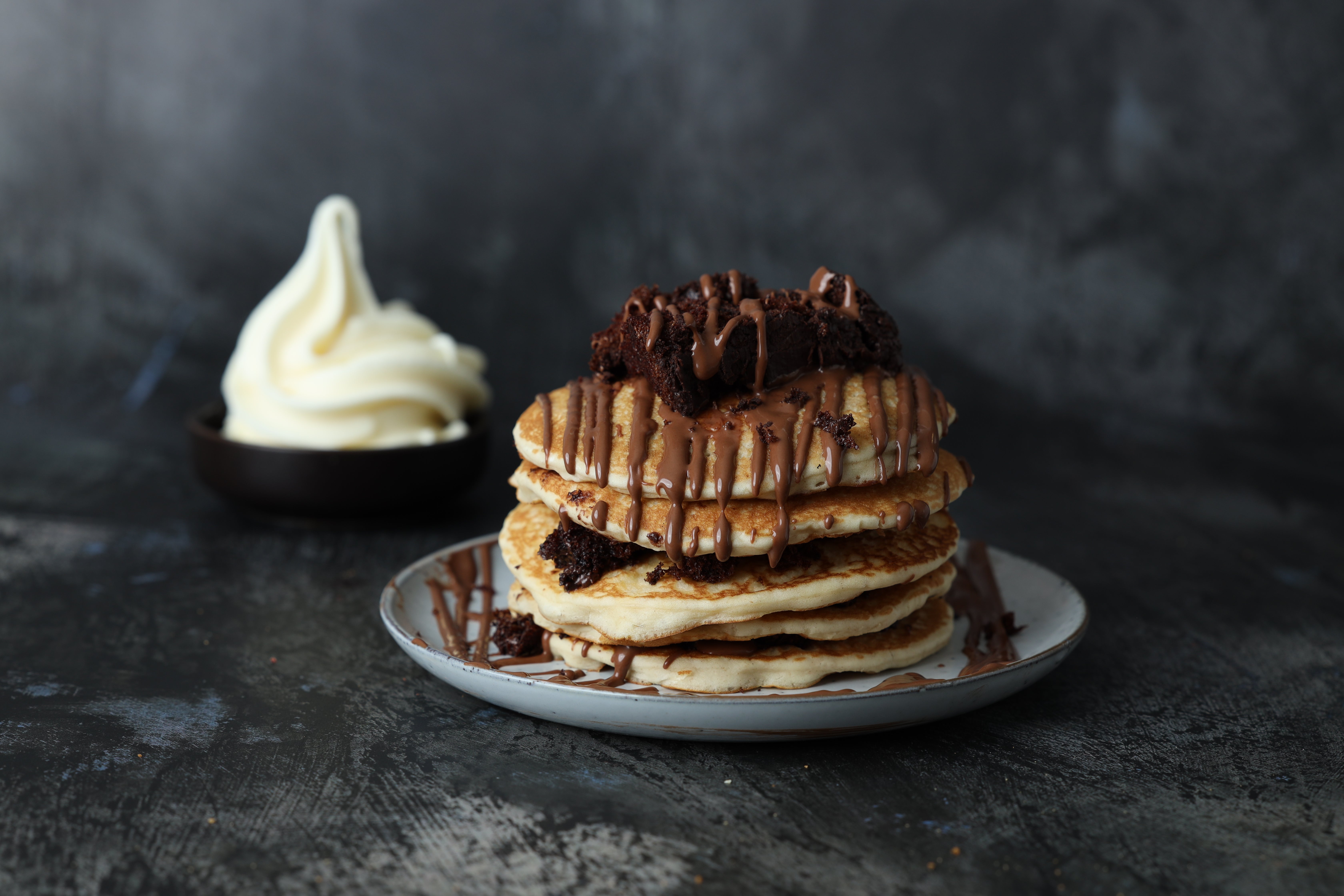Fudge Brownie Pancakes