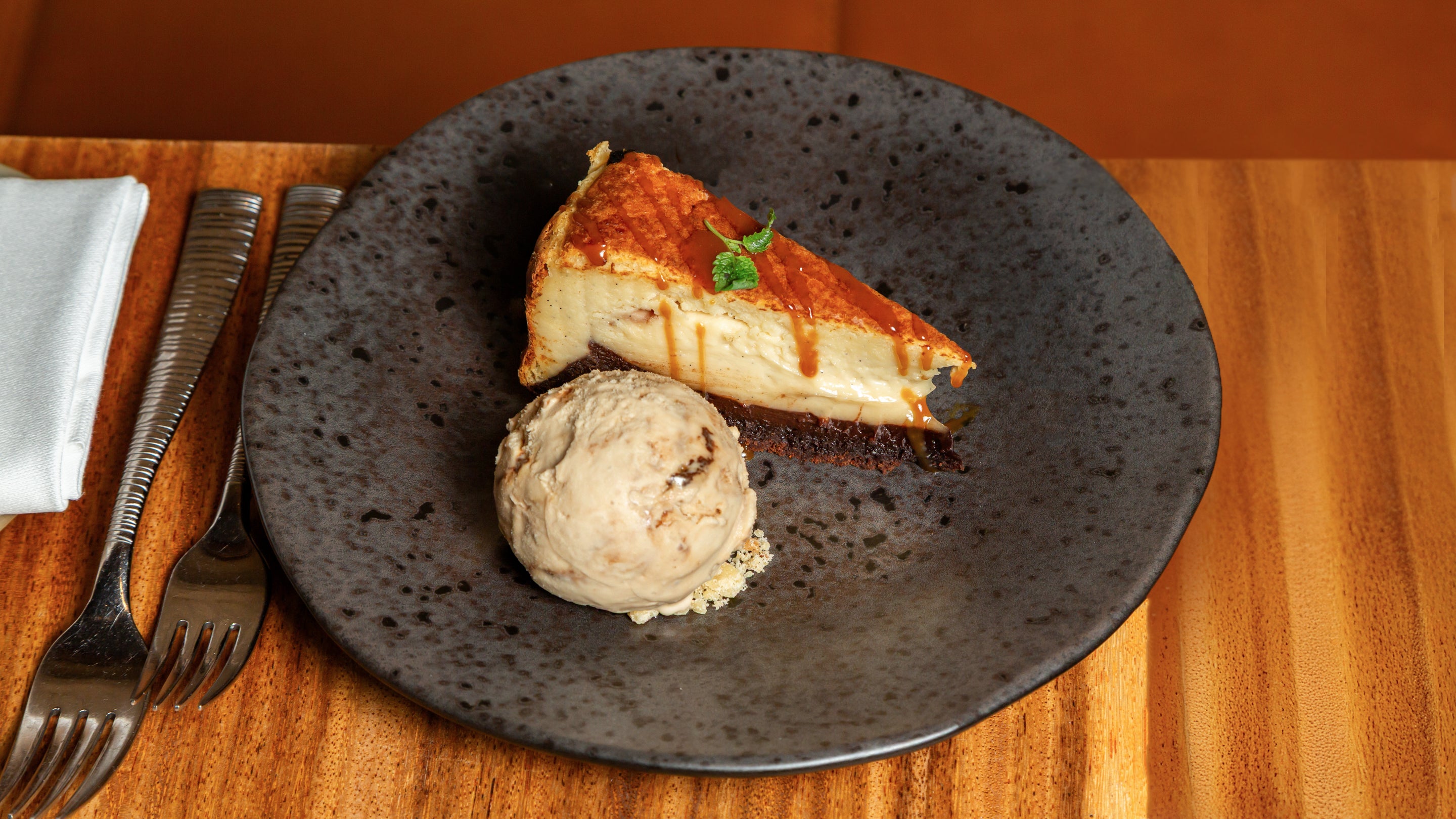 Salted Caramel Basque Cheesecake