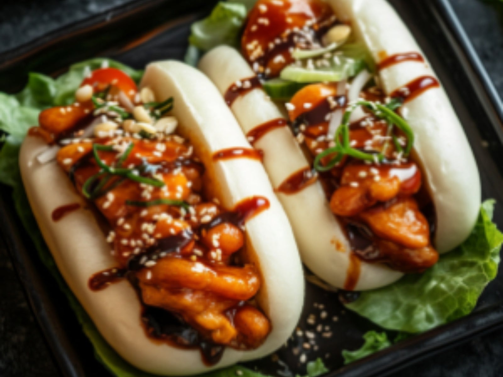 Caramel Chicken Bao Bun