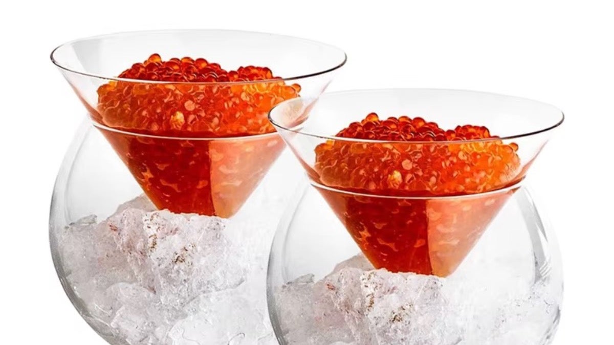Small Elegant Stemless Caviar Glass Bowl